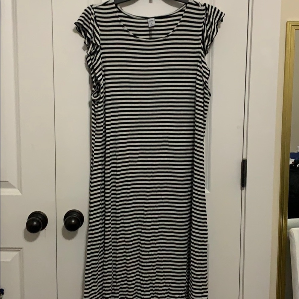 Ruffle Sleeve Shirt Dress